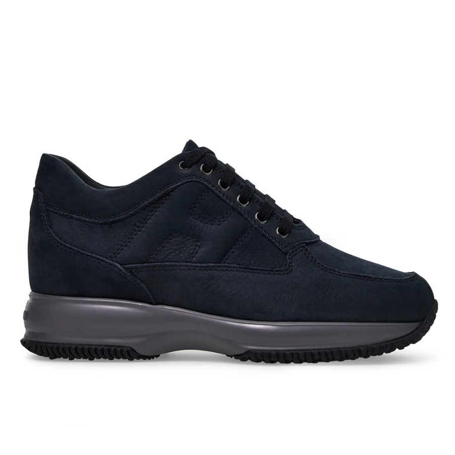 Manner SANGIORGIO Turnschuhe | Herren-Sneaker Hogan Interactive Blau Aus Nubuk