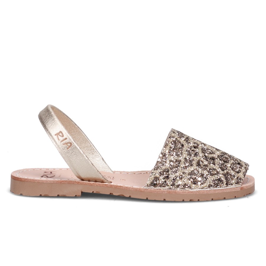 Frauen SANGIORGIO Sandalen | Menorcan Ria Menorca 21224 Leopardenmuster In Glitzer