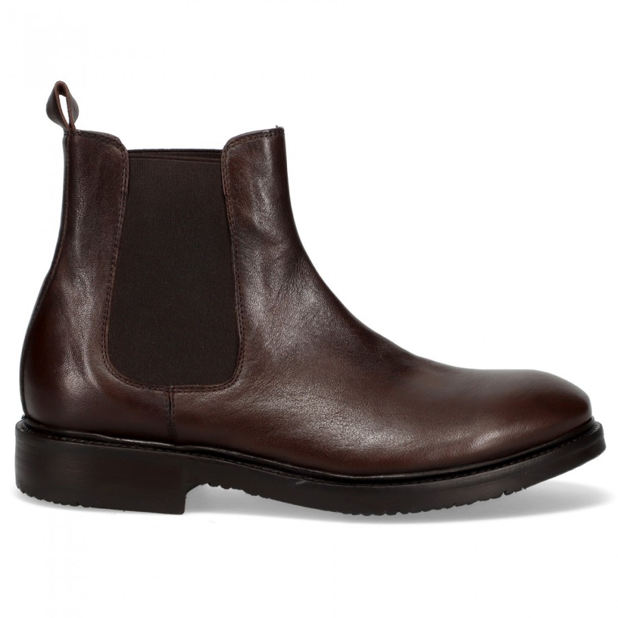 Manner SANGIORGIO Stiefeletten | Vicolo 8 Herren-Beatles-Stiefel Aus Braunem, Weichem Leder