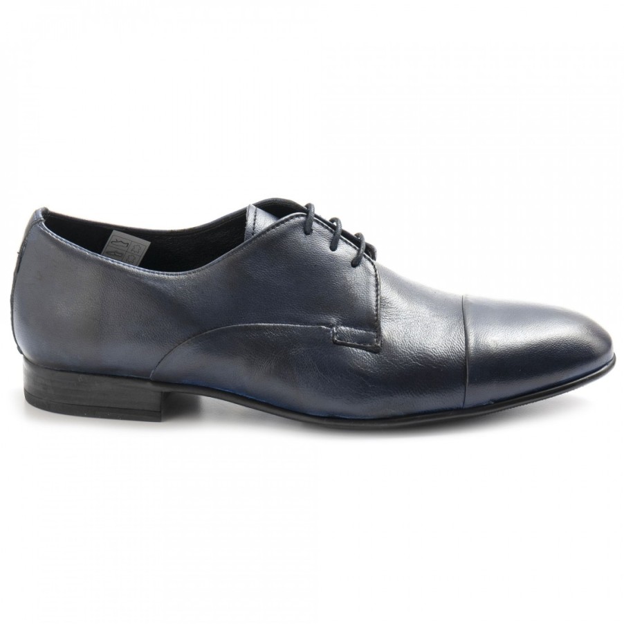 Manner SANGIORGIO Schnuren | Sangiorgio Herren-Derby-Schuhe Aus Braunem, Handgewachstem Leder