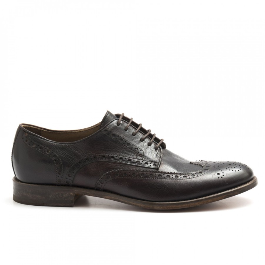 Manner SANGIORGIO Schnuren | Braune J. Wilton Full Brogue Derby-Schuhe Aus Leder