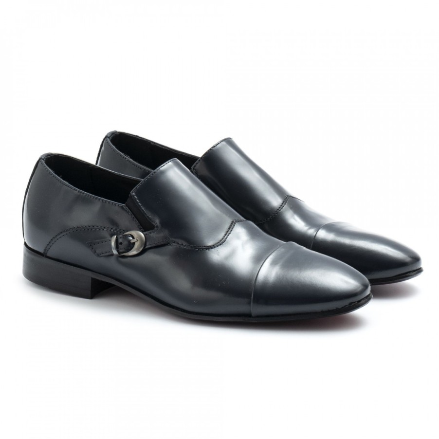 Manner SANGIORGIO Monchsriemen | Blaue Eveet-Monkriemenschuhe Aus Geburstetem Leder