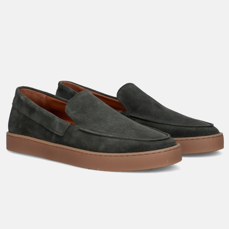 Manner SANGIORGIO Schlupfen | Bekk Herren-Slip-On-Mokassin Aus Grunem, Weichem Wildleder