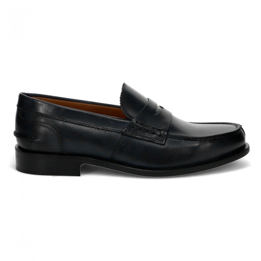 Manner SANGIORGIO Slipper | Sangiorgio Herren-Mokassin Aus Braunem Handgewachstem Leder