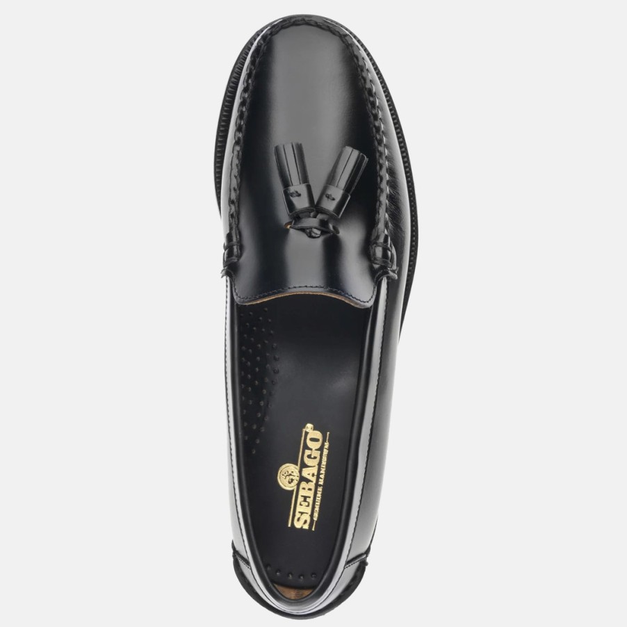 Manner SANGIORGIO Slipper | Sebago Classic Will Schwarzer Herren-Loafer Mit Quasten