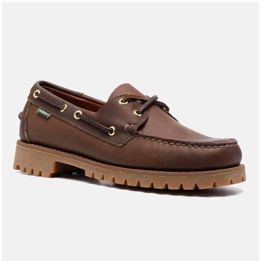 Manner SANGIORGIO Schnuren | Sebago Ranger Budu Dunkelbrauner Herren-Bootsschuh