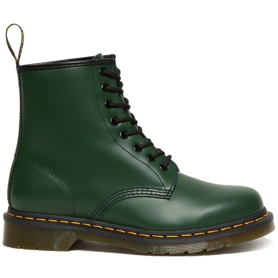 Frauen SANGIORGIO Militarstiefel | Dr. Martens 1460 Grune Glatte Stiefel Aus Leder