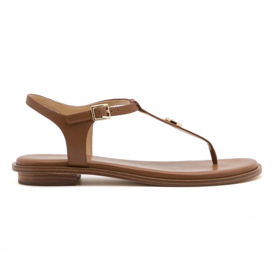 Frauen SANGIORGIO Sandalen | Michael Kors Mallory Zehenstegsandale Aus Braunem Leder