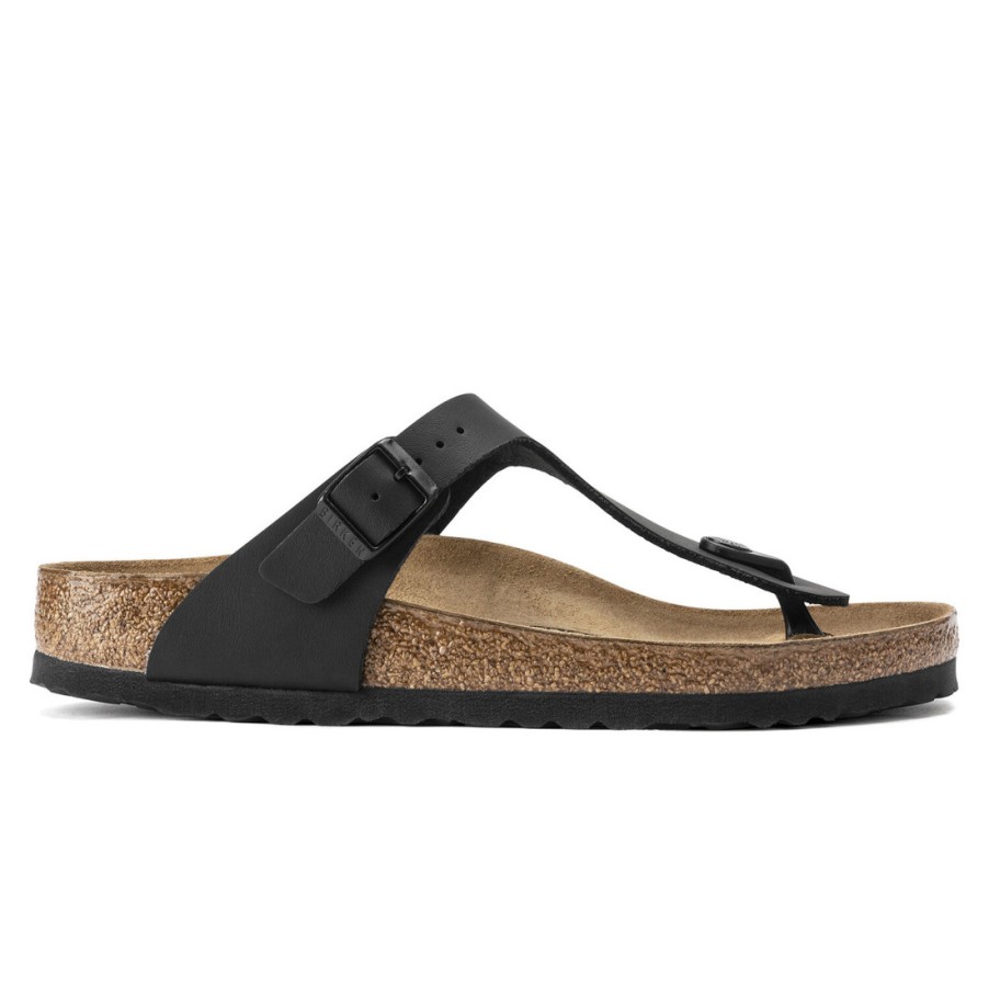 Frauen SANGIORGIO Sandalen | Birkenstock Gizeh Black Birko Flor Damen Flip Flop