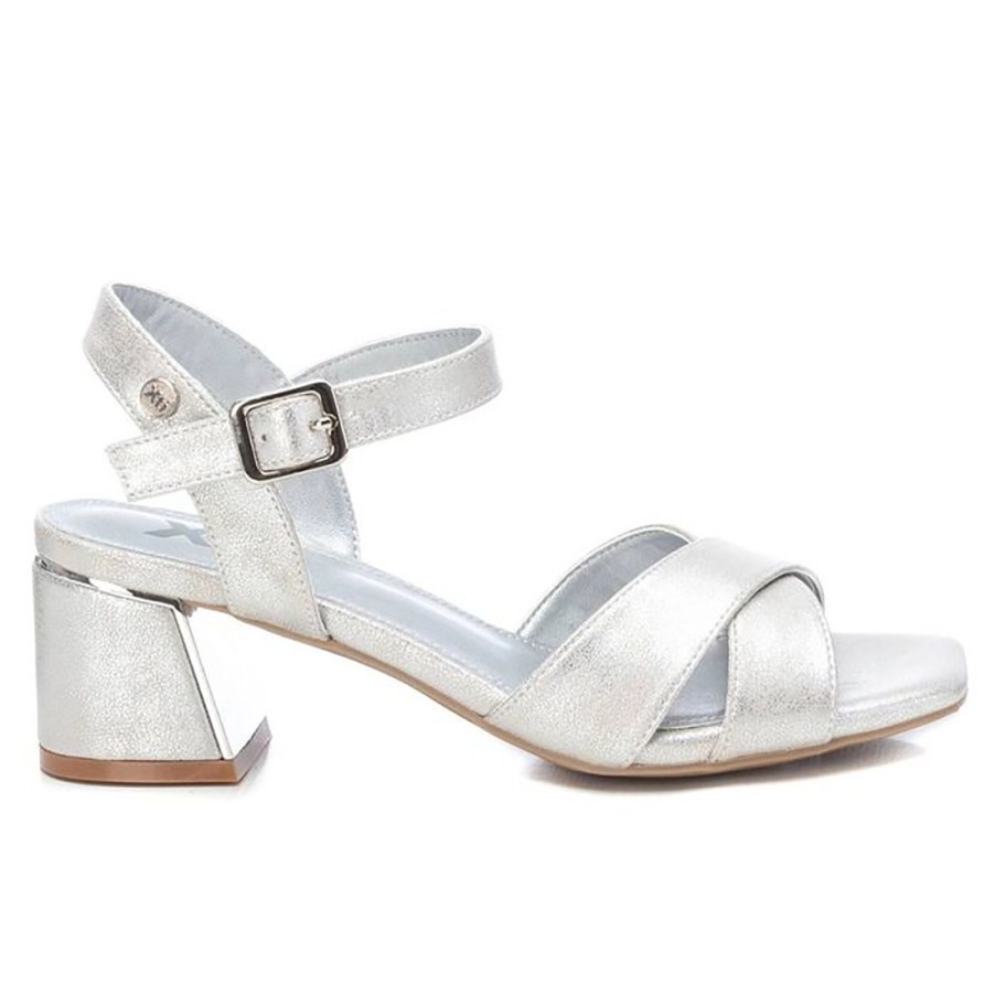 Frauen SANGIORGIO Sandalen | Xti Silver Damensandale Mit Bequemem Absatz