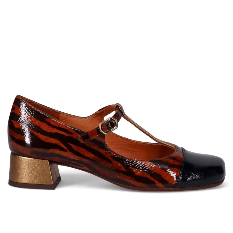 Frauen SANGIORGIO Pumps | Mary Jane Chie Mihara Revita Schwarz Und Braun Mit Animal-Print