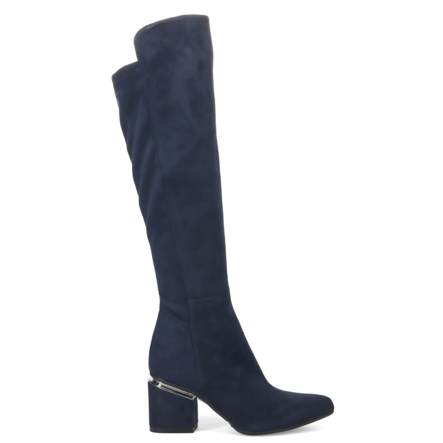 Frauen SANGIORGIO Stiefel | Blauer Overknee-Stiefel Von Silvia Rossini Mit Mittlerem Absatz