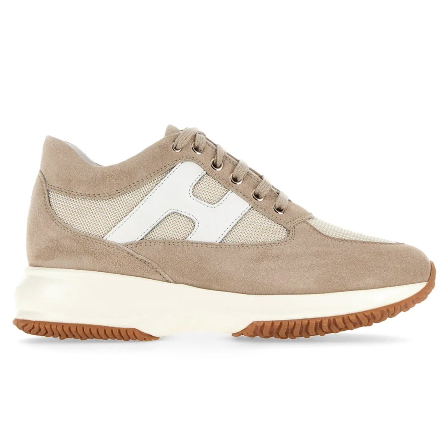 Frauen SANGIORGIO Turnschuhe | Hogan Interactive Beige Sneaker Mit Weisem H