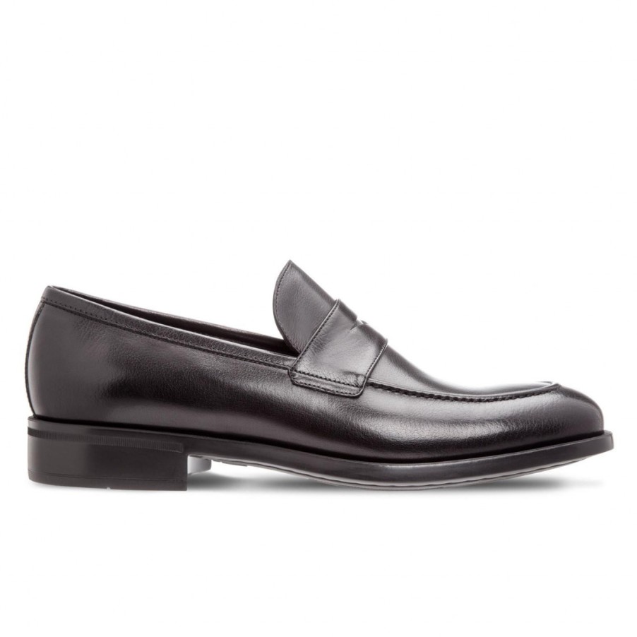 Manner SANGIORGIO Slipper | Moreschi Sligo Loafer-Schuhe Aus Schwarzem Buffelleder