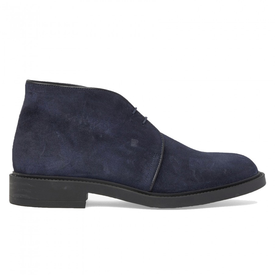 Manner SANGIORGIO Hallo Top | Fratelli Rossetti Desert Boot Mid Cut Schuhe In Marineblau