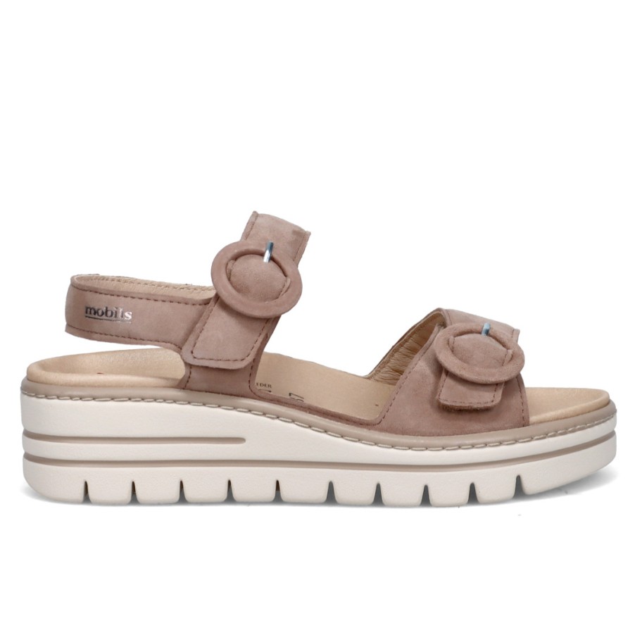 Frauen SANGIORGIO Sandalen | Mephisto Mobils Clara Beige Sandale Mit Herausnehmbarer Innensohle