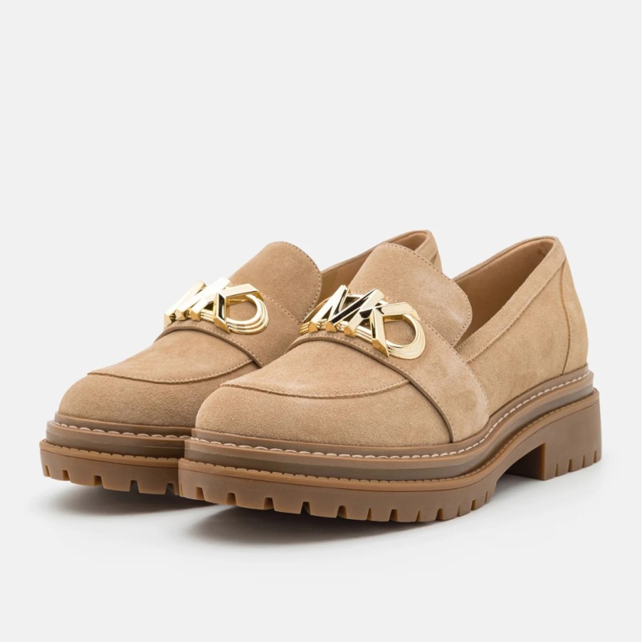 Frauen SANGIORGIO Slipper | Michael Kors Parker Lug Loafer Aus Kamelfarbenem Wildleder