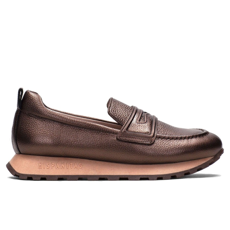 Frauen SANGIORGIO Slipper | Hispanitas Damen-Mokassin Aus Bronzefarbenem Leder