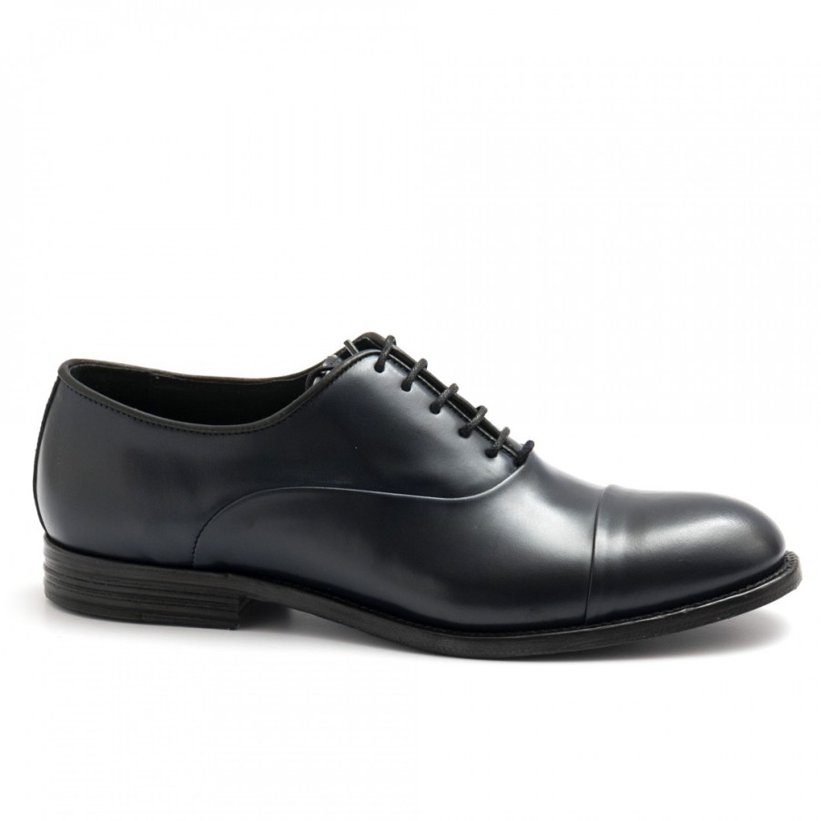 Manner SANGIORGIO Schnuren | Blaue Pawelk'S Oxford-Schuhe Aus Geburstetem Leder