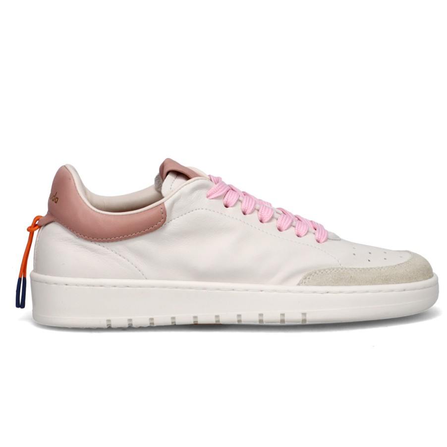 Frauen SANGIORGIO Turnschuhe | Barracuda Guga Damen-Sneaker In Weis Und Rosa Aus Leder