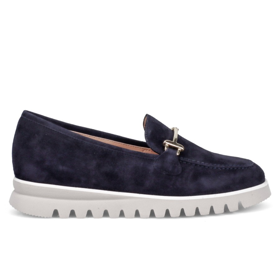 Frauen SANGIORGIO Slipper | Luca Grossi Damen-Loafer Aus Blauem Wildleder