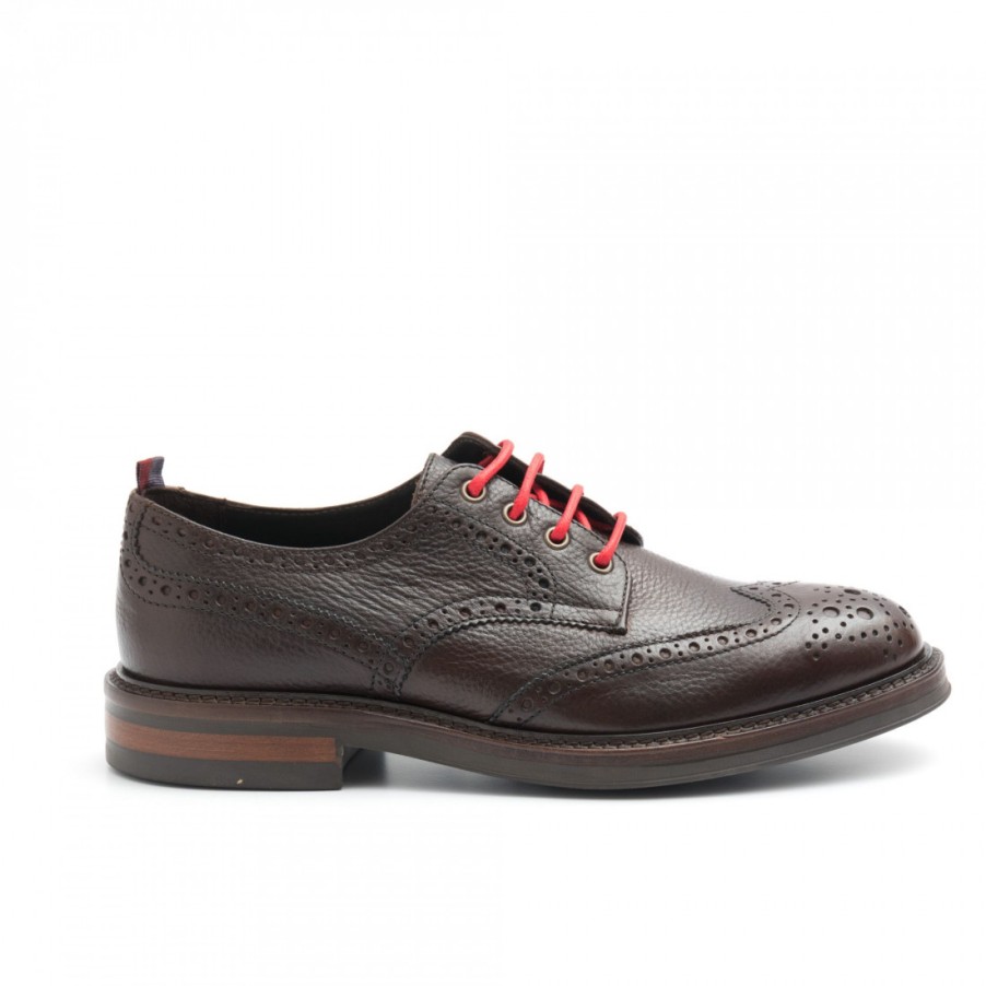 Manner SANGIORGIO Schnuren | Dunkelbrauner Leder-Derby-Brogue Von Marco Ferretti