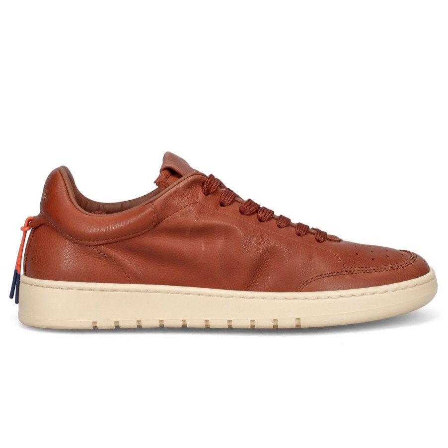 Manner SANGIORGIO Turnschuhe | Barracuda Guga Tan Herren-Sneaker Aus Weichem, Ungefuttertem Leder