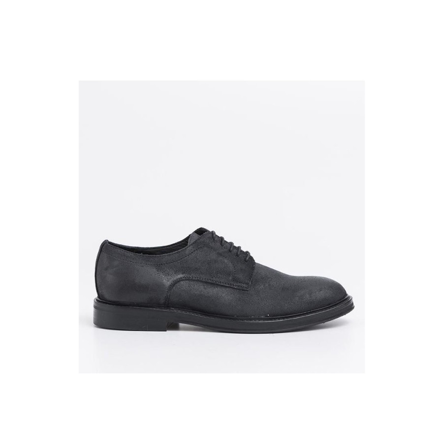 Manner SANGIORGIO Schnuren | Pawelk'S Herren-Derby-Schuhe Aus Weichem Blauem Wildleder