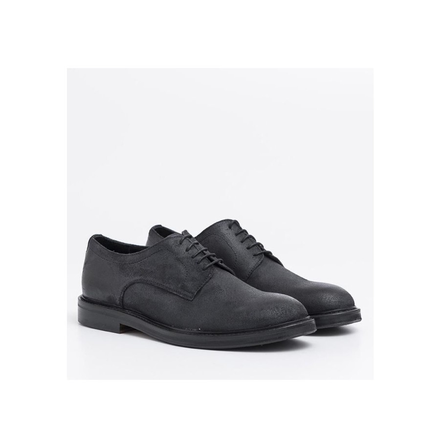 Manner SANGIORGIO Schnuren | Pawelk'S Herren-Derby-Schuhe Aus Weichem Blauem Wildleder