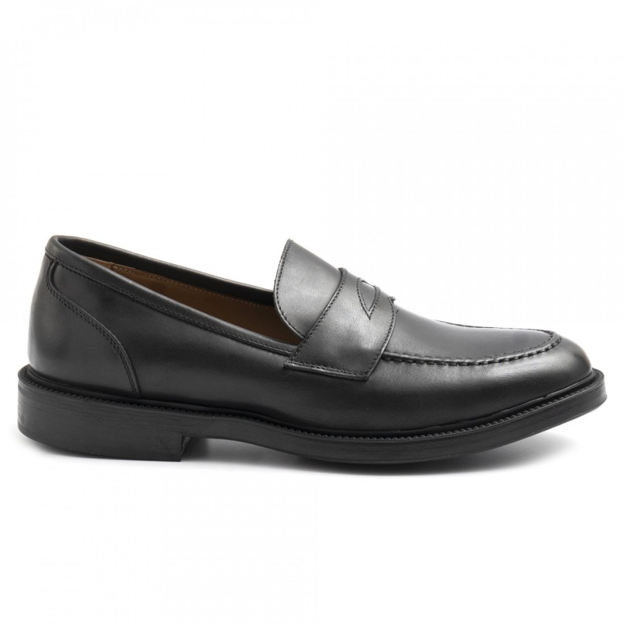 Manner SANGIORGIO Slipper | Calpierre-Mokassins Fur Herren Aus Schwarzem, Weichem Leder