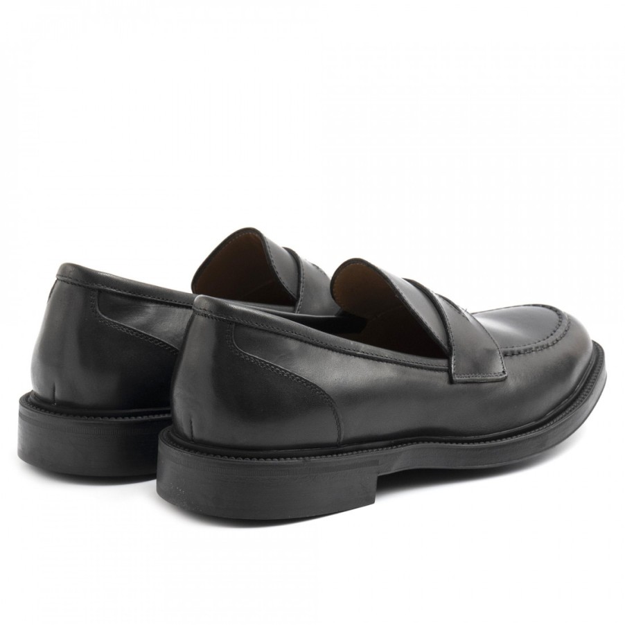 Manner SANGIORGIO Slipper | Calpierre-Mokassins Fur Herren Aus Schwarzem, Weichem Leder