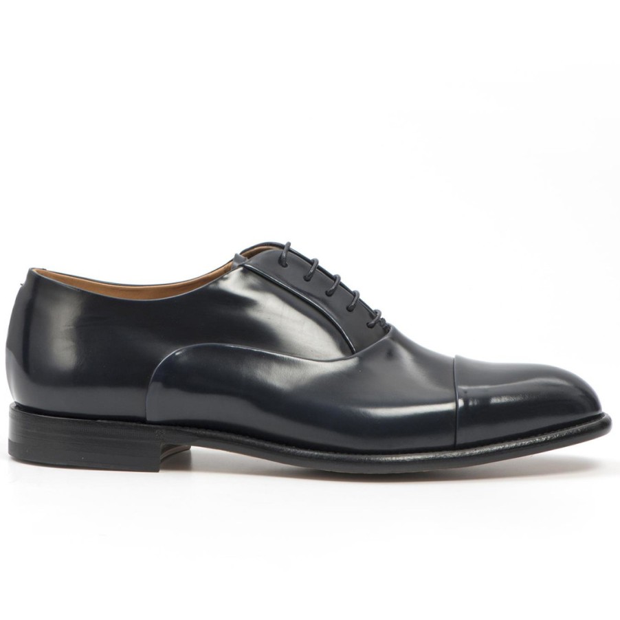 Manner SANGIORGIO Schnuren | Fabi Fred Oxford-Schuhe Aus Blauem Geburstetem Leder