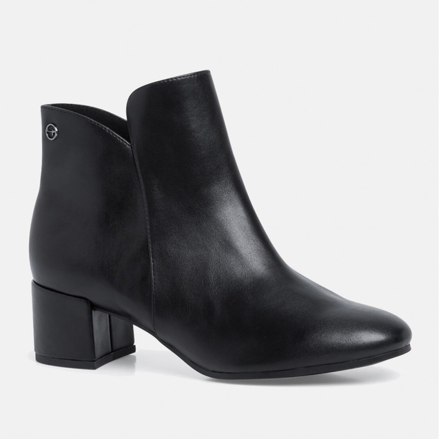 Frauen SANGIORGIO Stiefeletten | Schwarze Damenstiefelette Mit Niedrigem Absatz Von Tamaris