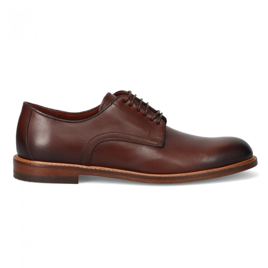 Manner SANGIORGIO Schnuren | Marco Ferretti Herren-Derby-Schuhe Aus Braunem Leder