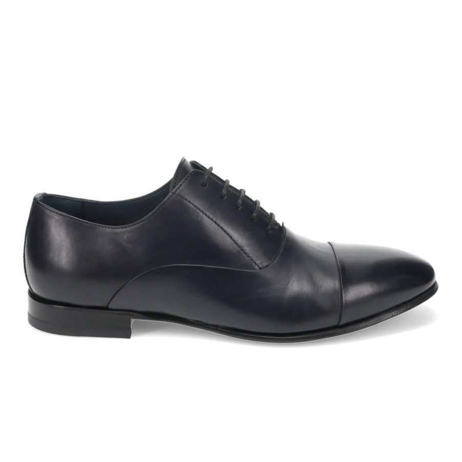 Manner SANGIORGIO Schnuren | Calpierre E065 Herren-Oxford-Schuh Aus Blauem Leder