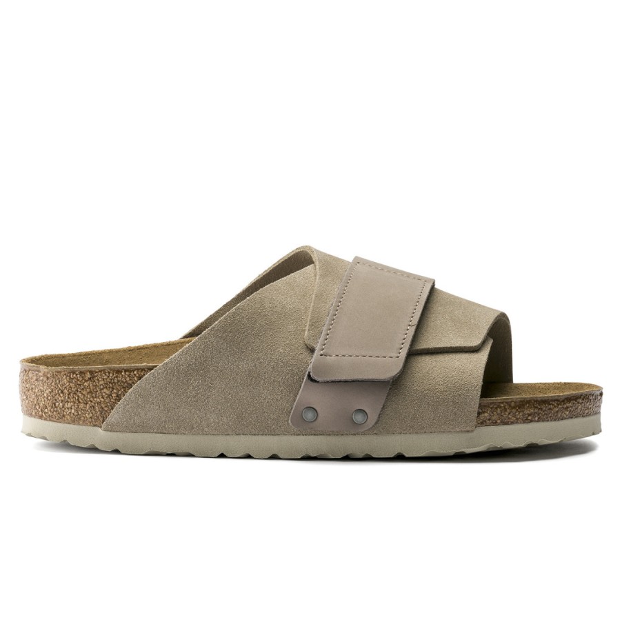 Manner SANGIORGIO Sandalen | Birkenstock Kyoto Slipper Aus Beigem Wildleder