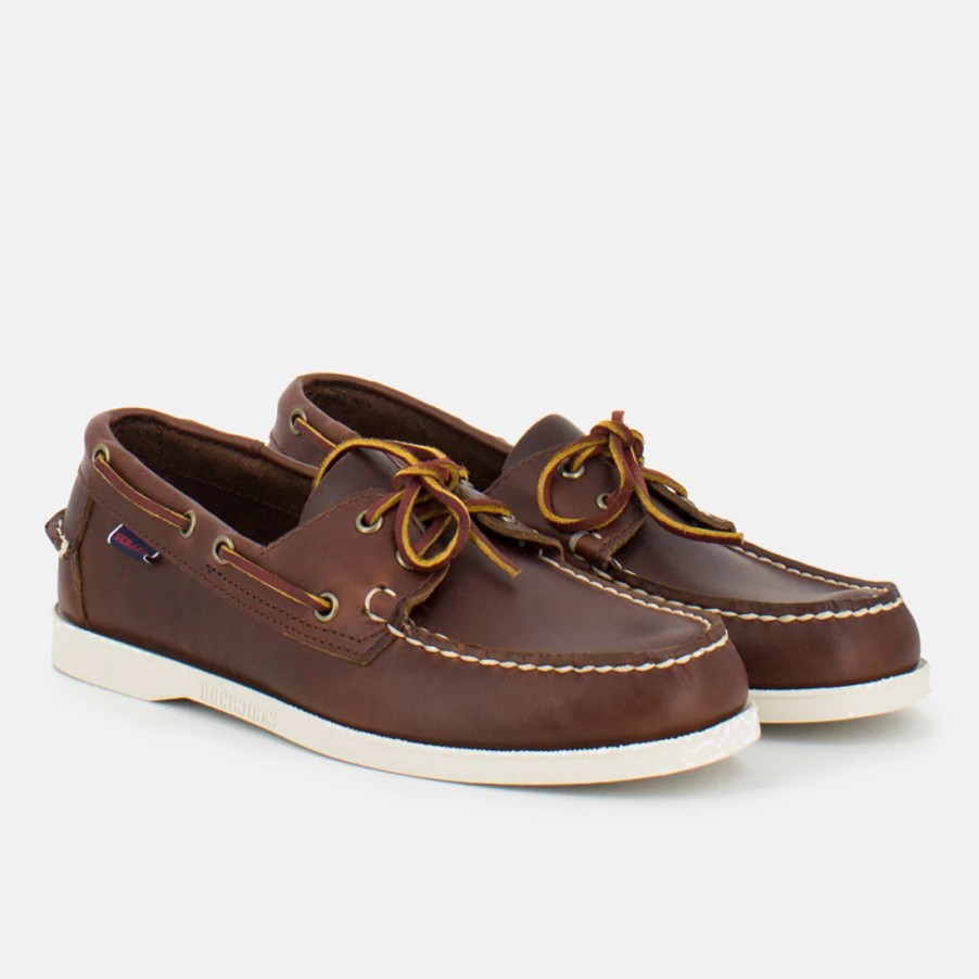 Manner SANGIORGIO Schnuren | Sebago Dockside Portland Gewachste Braune Bootsloafer