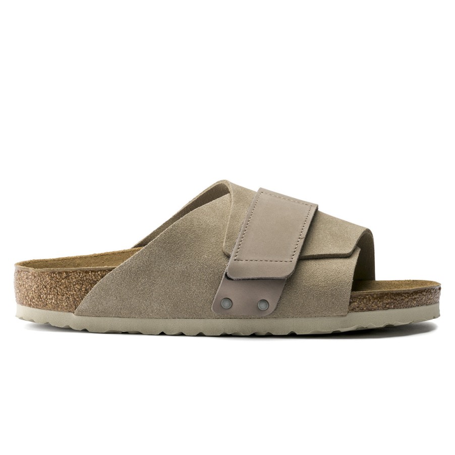 Frauen SANGIORGIO Sandalen | Birkenstock Kyoto Slipper Aus Beigem Wildleder