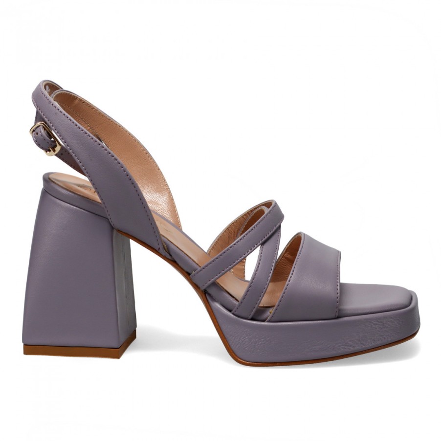 Frauen SANGIORGIO Sandalen | Brando Pixie 100 Wisteria Plateausandale Aus Nappaleder