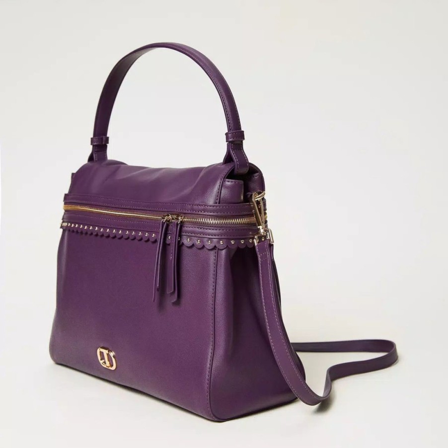 Frauen SANGIORGIO Handtaschen | Twinset Cecile Big Purple Top-Griff-Tasche