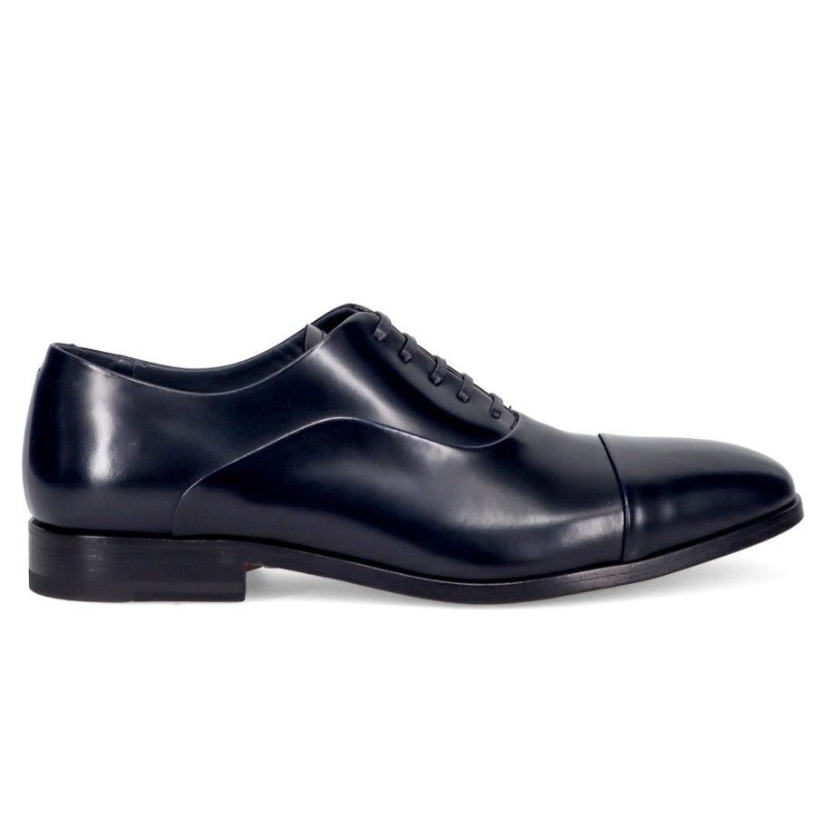 Manner SANGIORGIO Schnuren | Fabi Oxford-Schuh Fur Herren Aus Blauem Geburstetem Leder