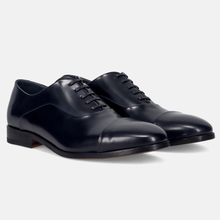 Manner SANGIORGIO Schnuren | Fabi Oxford-Schuh Fur Herren Aus Blauem Geburstetem Leder