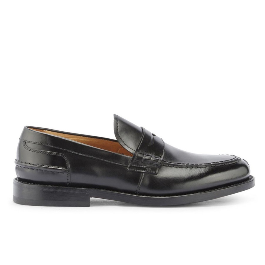 Manner SANGIORGIO Slipper | Schwarzes, Poliertes Kalbsleder Im Fabi Bill College-Stil