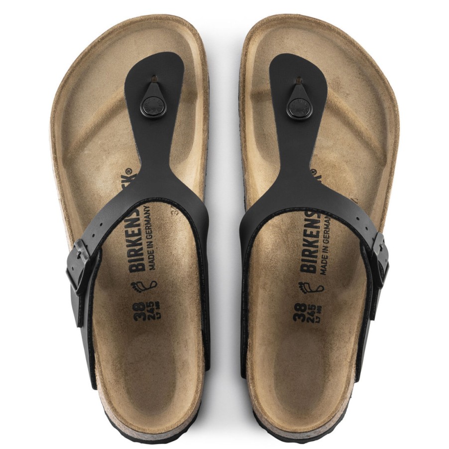 Manner SANGIORGIO Sandalen | Birkenstock Gizeh Black Birko Flor Herren Flip Flop