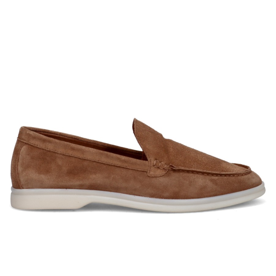 Manner SANGIORGIO Slipper | Ungefutterter Mokassin Fur Herren Von Bekk Aus Hellbraunem Wildleder