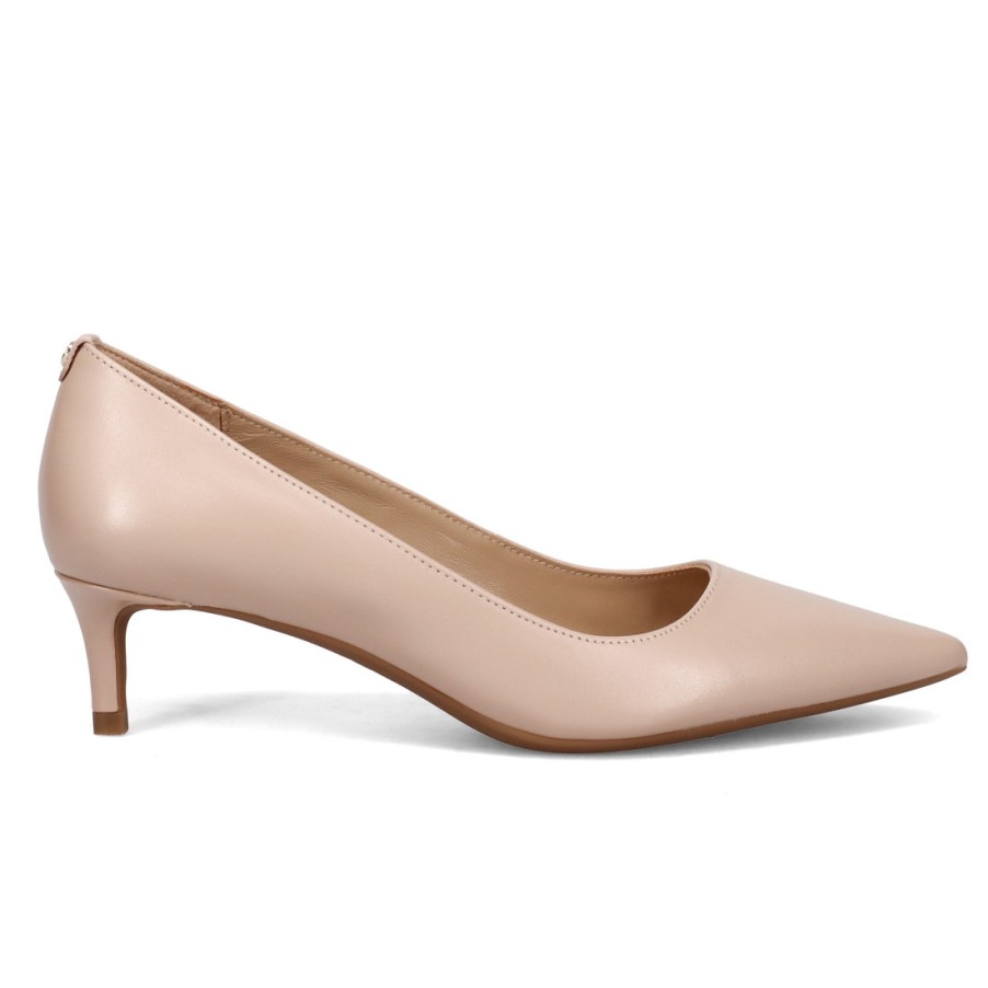 Frauen SANGIORGIO Pumps | Dekollete Michael Kors Alina Flex Light Blush Aus Leder Mit Niedrigem Absatz