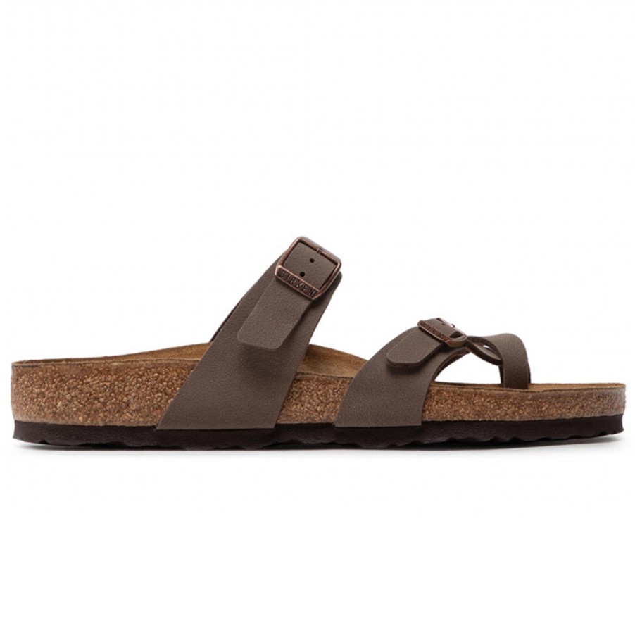 Frauen SANGIORGIO Sandalen | Birkenstock Mayari Mocha Flip Flop In Birko-Flor