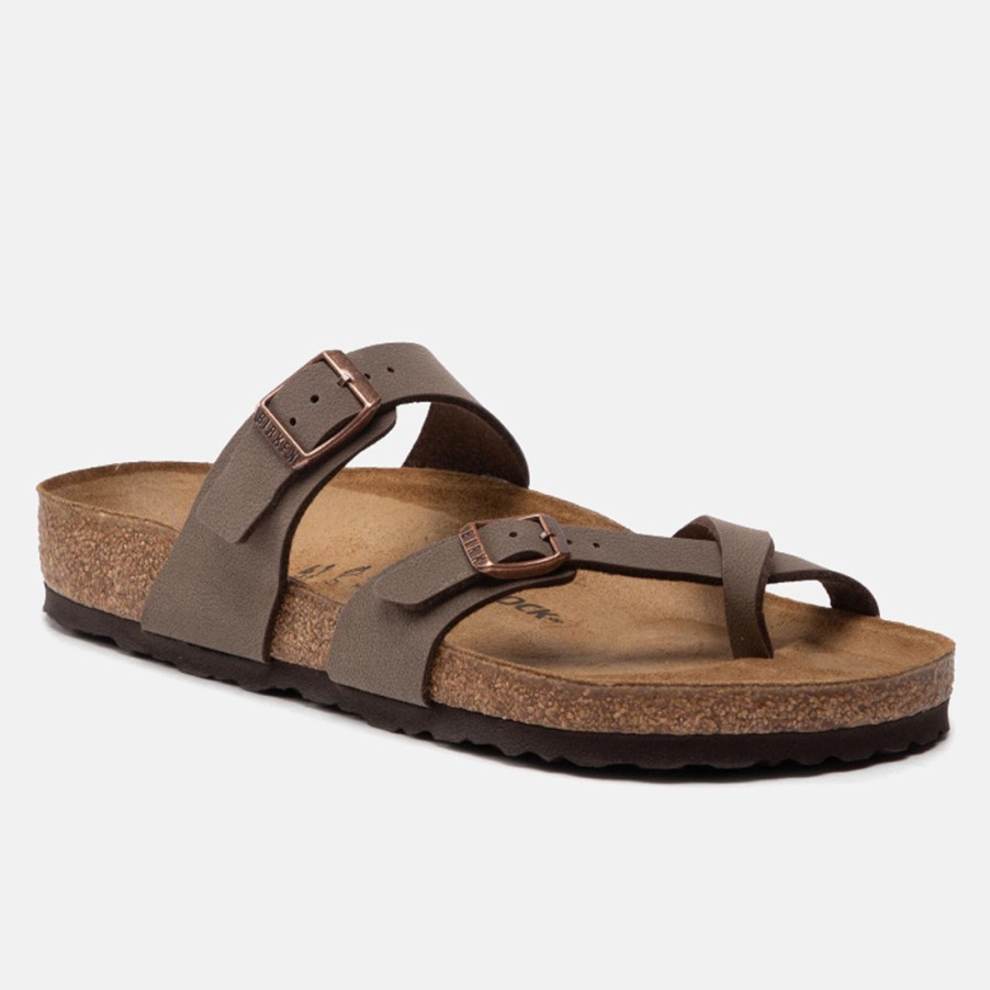 Frauen SANGIORGIO Sandalen | Birkenstock Mayari Mocha Flip Flop In Birko-Flor