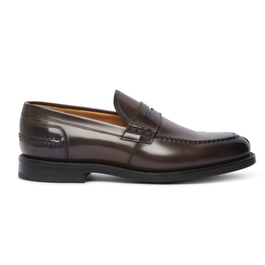 Manner SANGIORGIO Slipper | Fabi Bill Handgefertigter Herren-Loafer Aus Braunem Leder