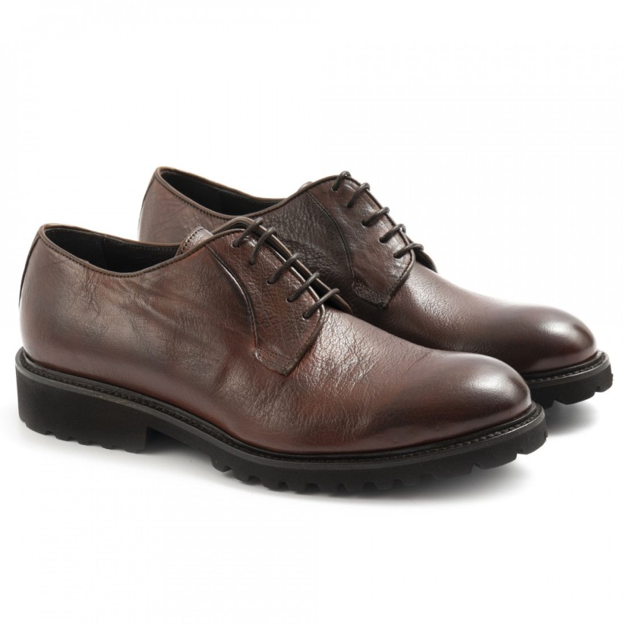 Manner SANGIORGIO Schnuren | Herrenschuhe Sangiorgio Lace Un Aus Braunem, Weichem Leder